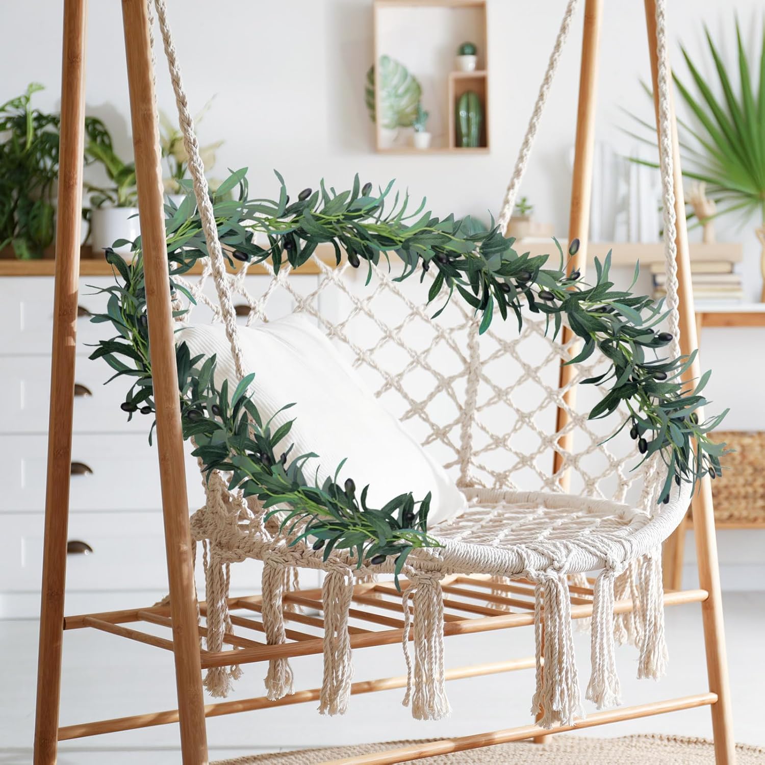 Giegxin 3 Pcs 15 Ft Artificial Olive Garland Decor