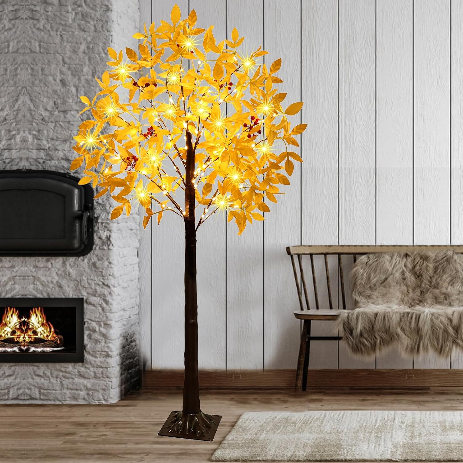 5FT Lighted Artificial Maple Tree with 105 LED Lights