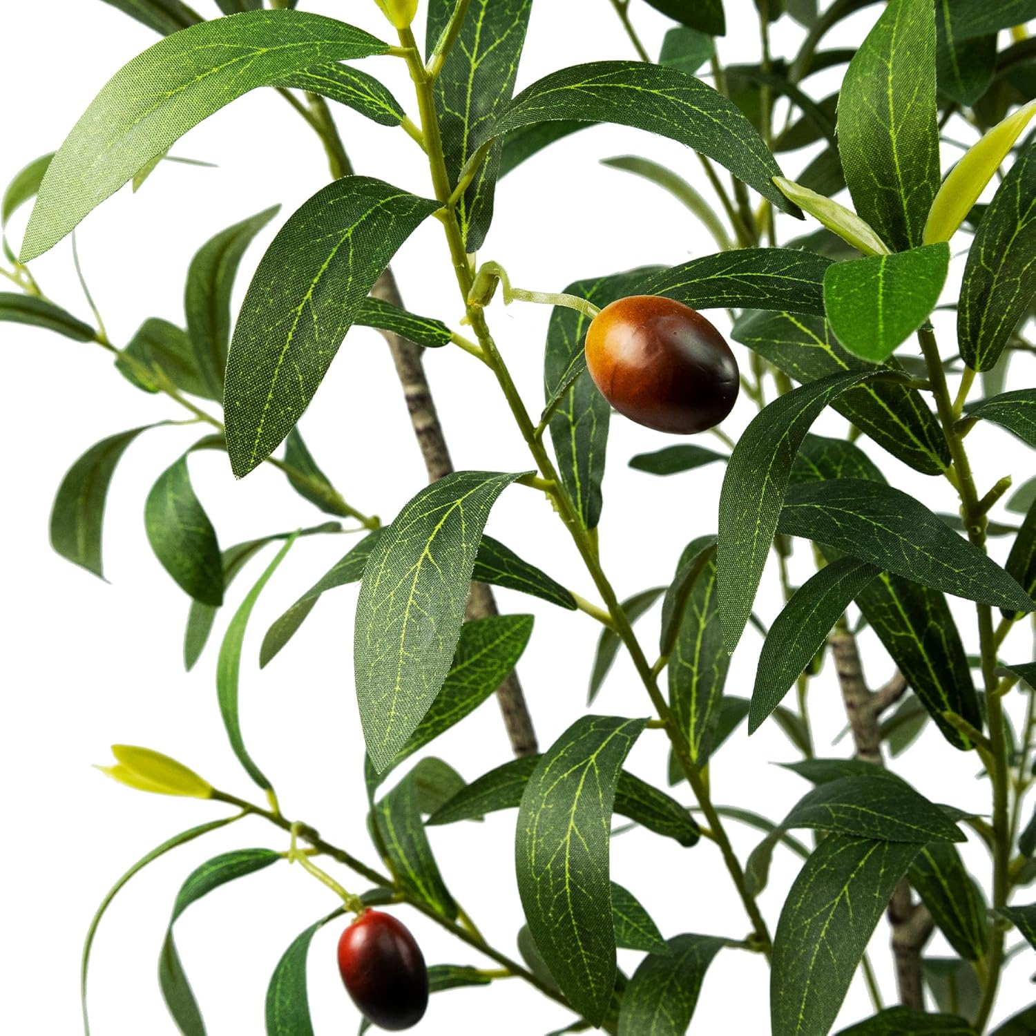7FT Artificial Olive Tree with Dried Moss and White Pot