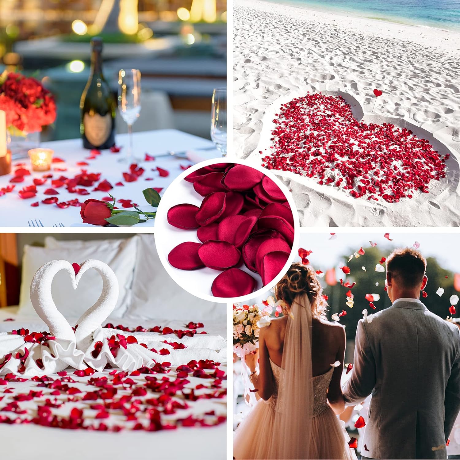 400 PCS Silk Red Rose Petals for Romantic Decor