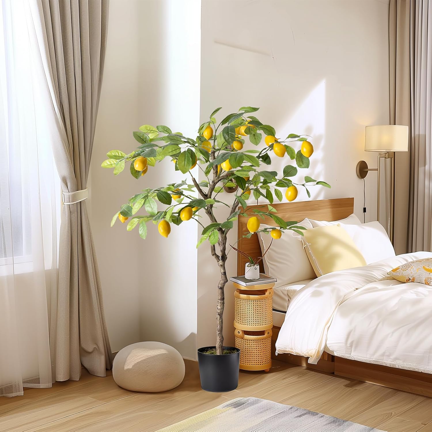 Realistic 4FT Artificial Lemon Tree with Pot