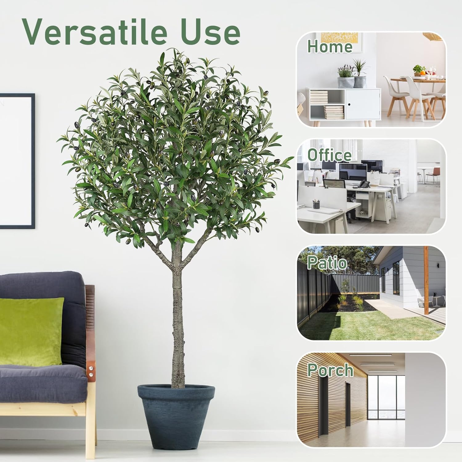 Fairblo 6 FT Artificial Olive Tree with 2100 Leaves and 80 Fruits