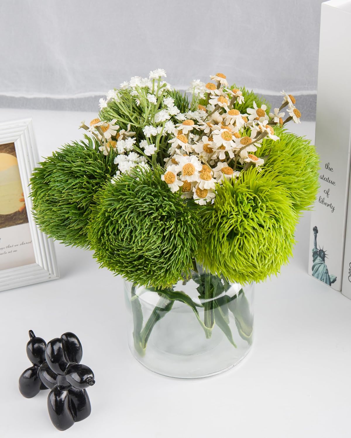 DuHouse 4Pcs Artificial Dianthus Greenery for Home Decor