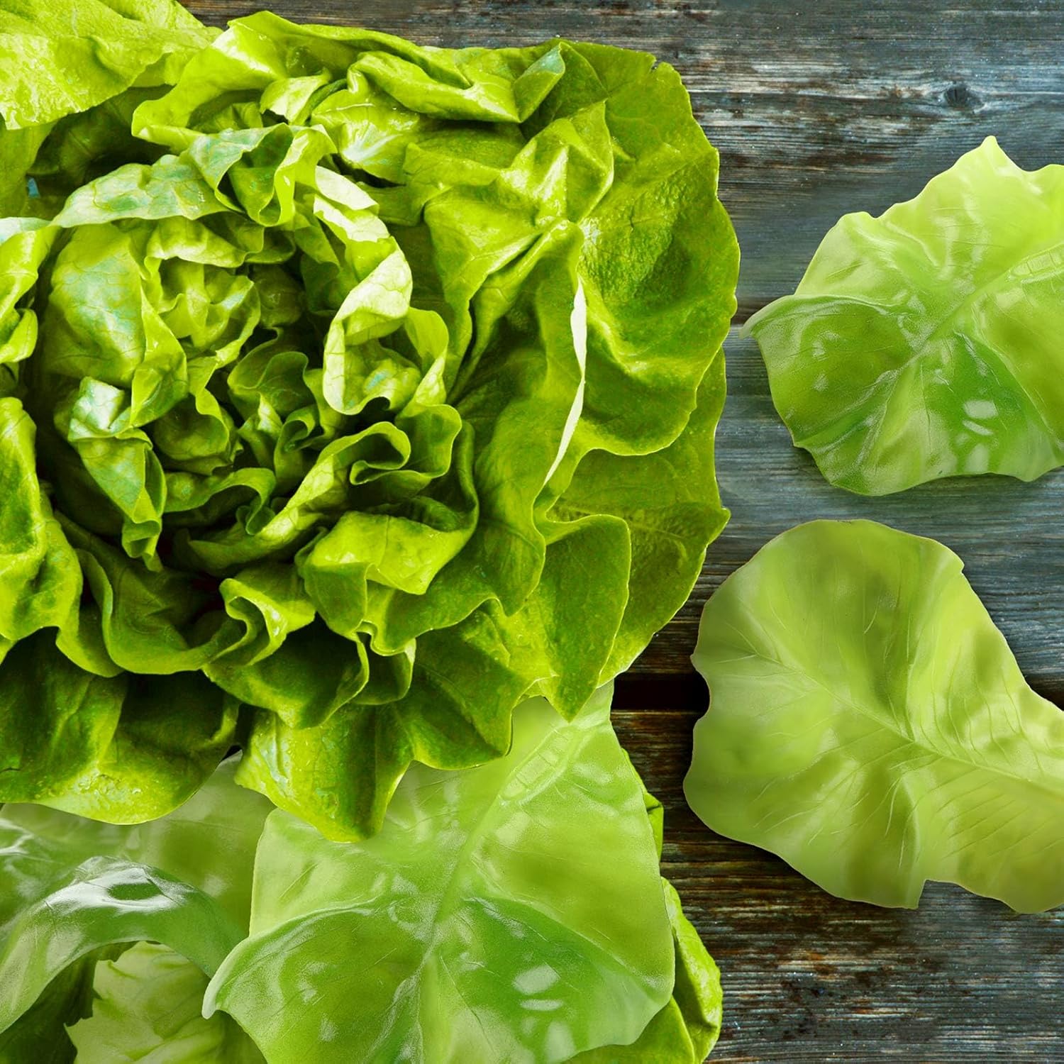Giegxin 30 Pcs Realistic Artificial Lettuce Leaves