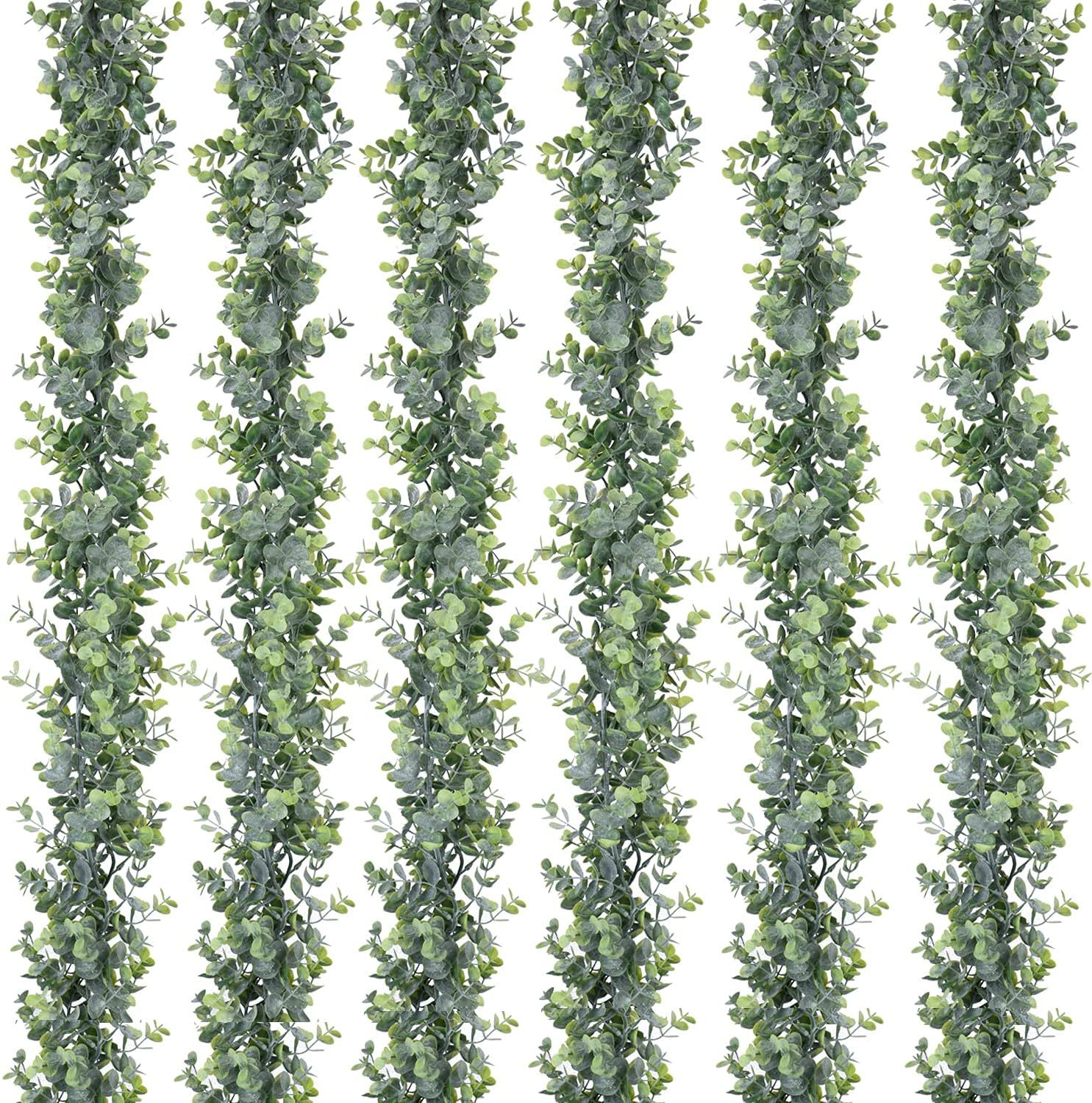 DearHouse 6 Pack Faux Eucalyptus Garland Plant