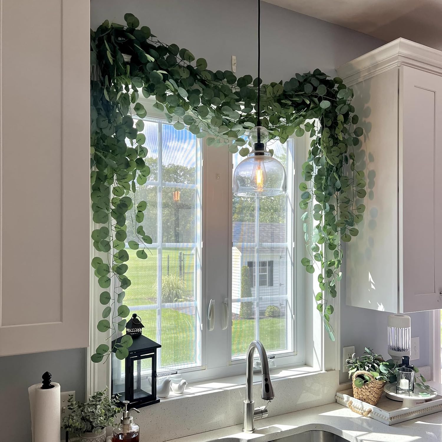 CQURE 24 Pack Eucalyptus Garland for Decor