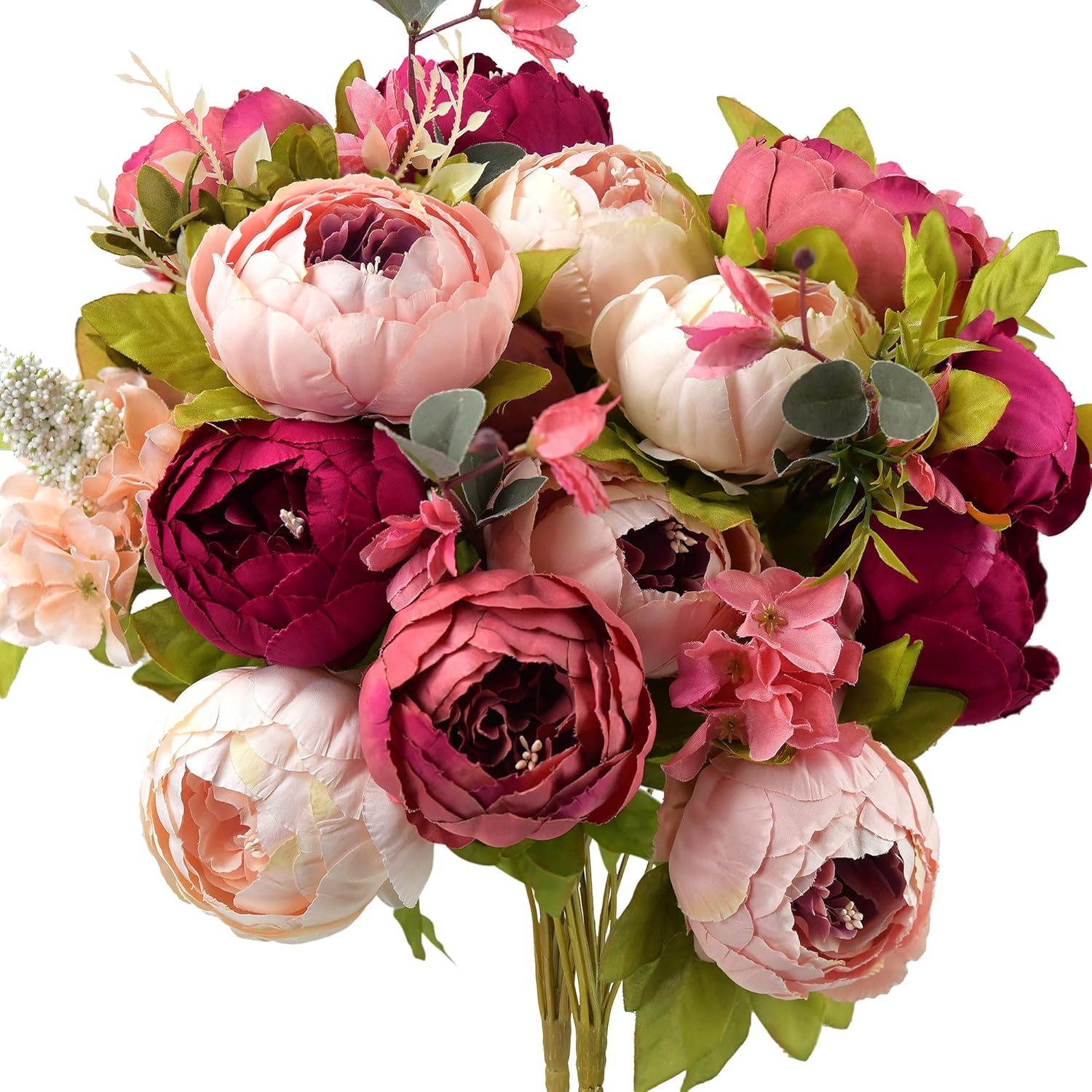 FiveSeasonStuff Passion Blush Artificial Peony Bouquet