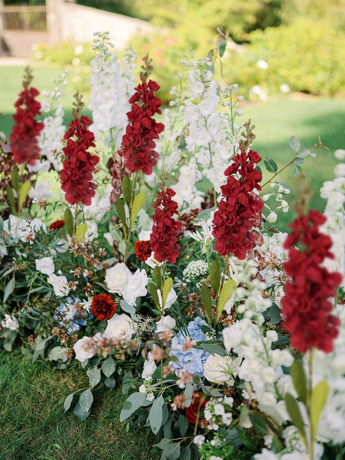 IPOPU Red Artificial Snapdragon Flowers 6 PCS Long Stem Silk Flowers
