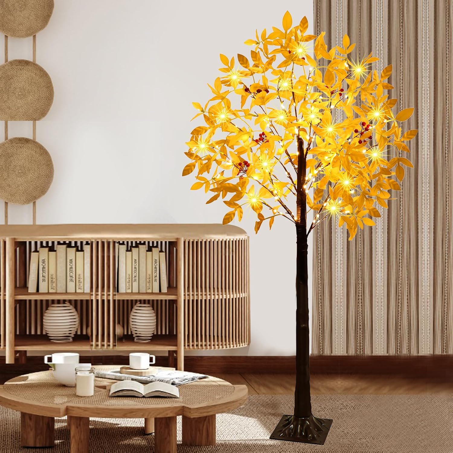 5FT Lighted Artificial Maple Tree with 105 LED Lights