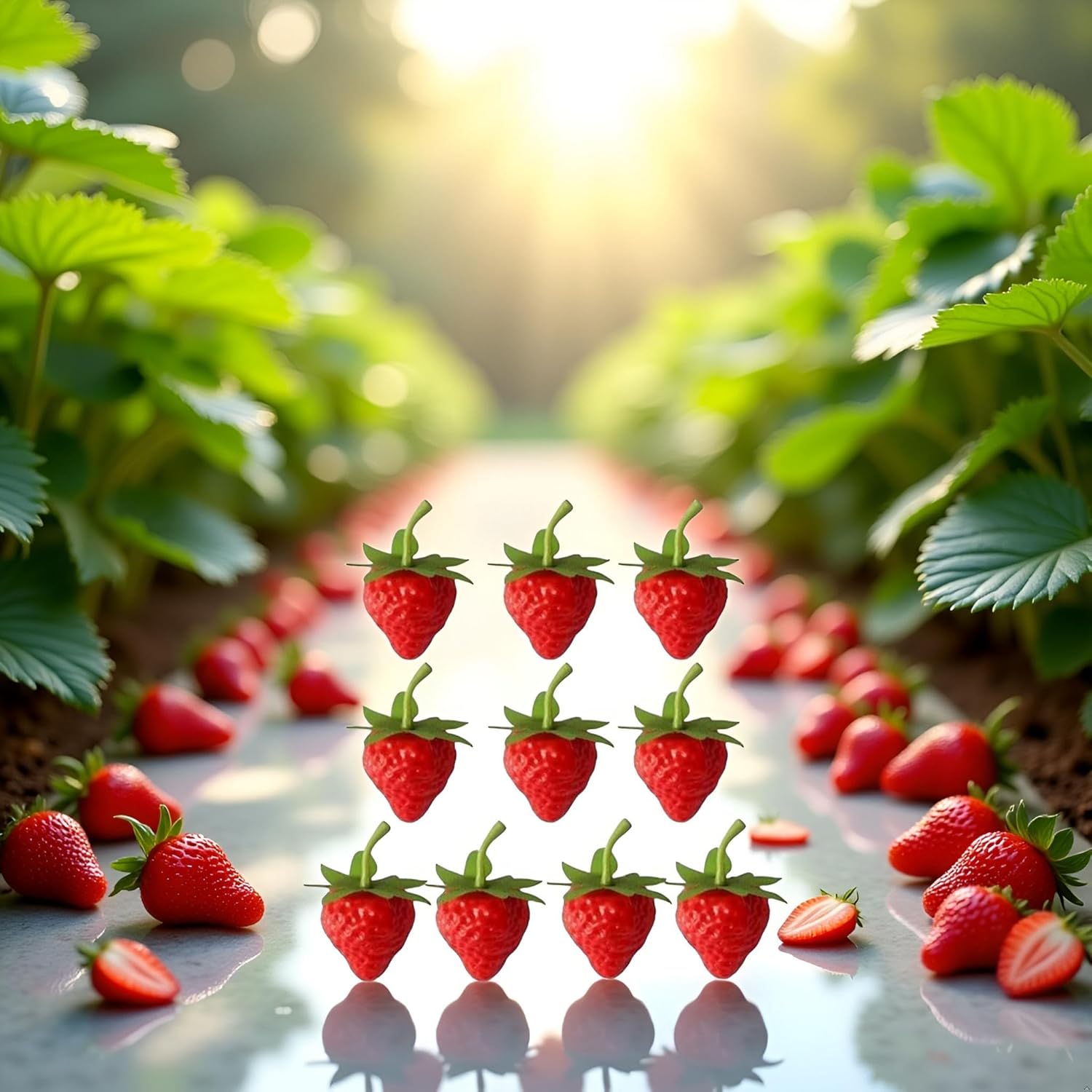 10 Pcs Realistic Plastic Artificial Strawberries Decoration
