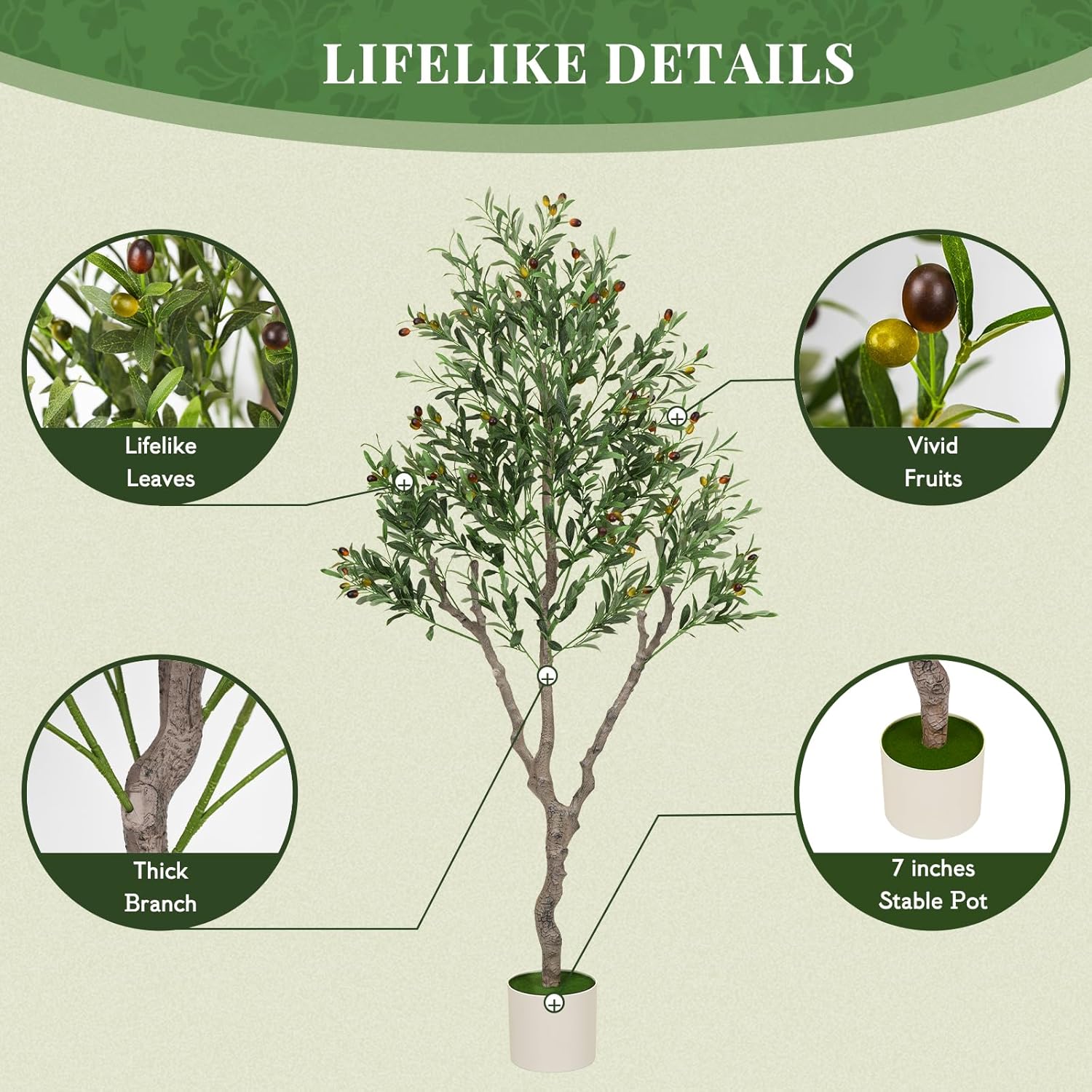 Olive Trees Artificial Plant Indoor 6FT Tall Faux Olive Tree