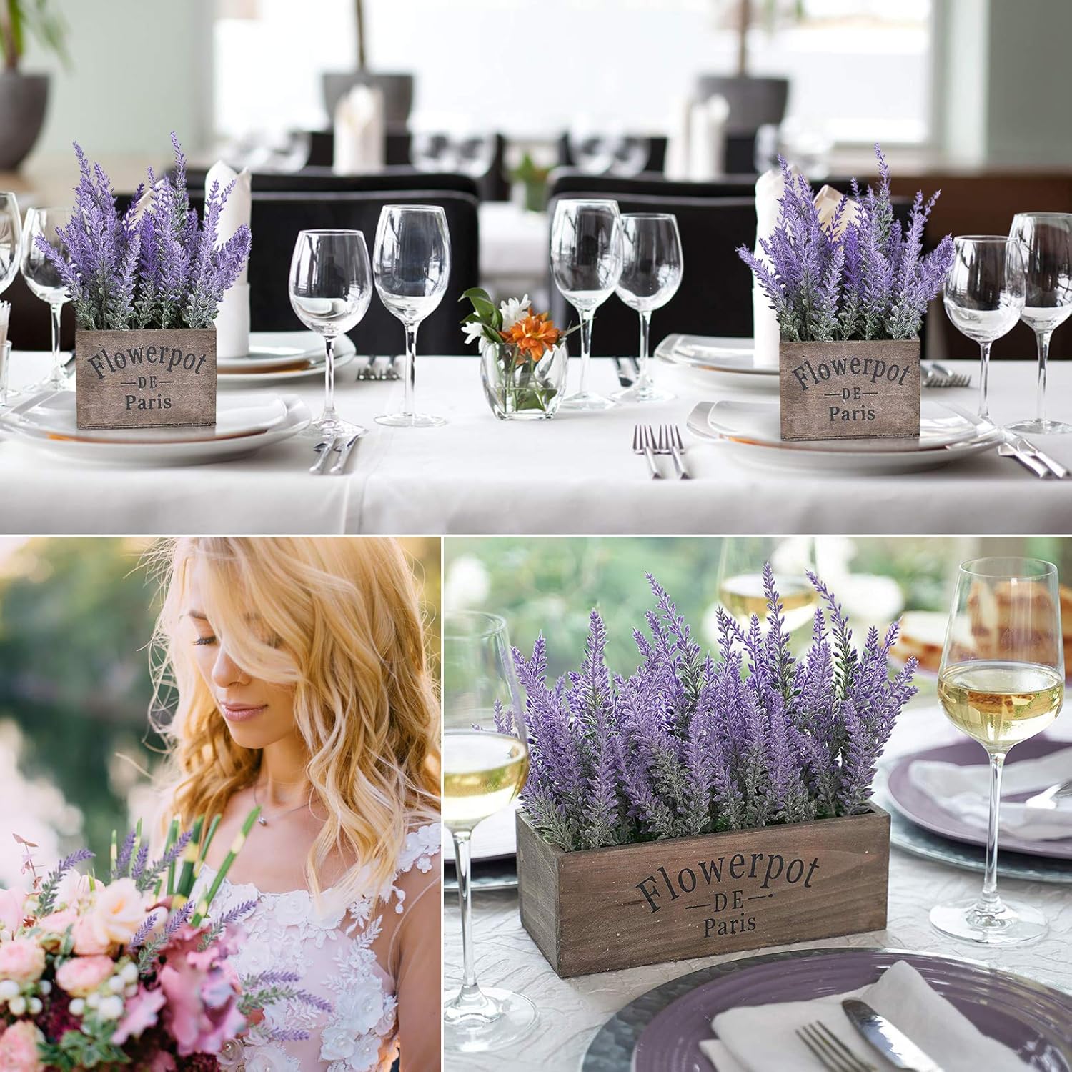10 Bundle Artificial Lavender Flowers for Home Wedding Decor