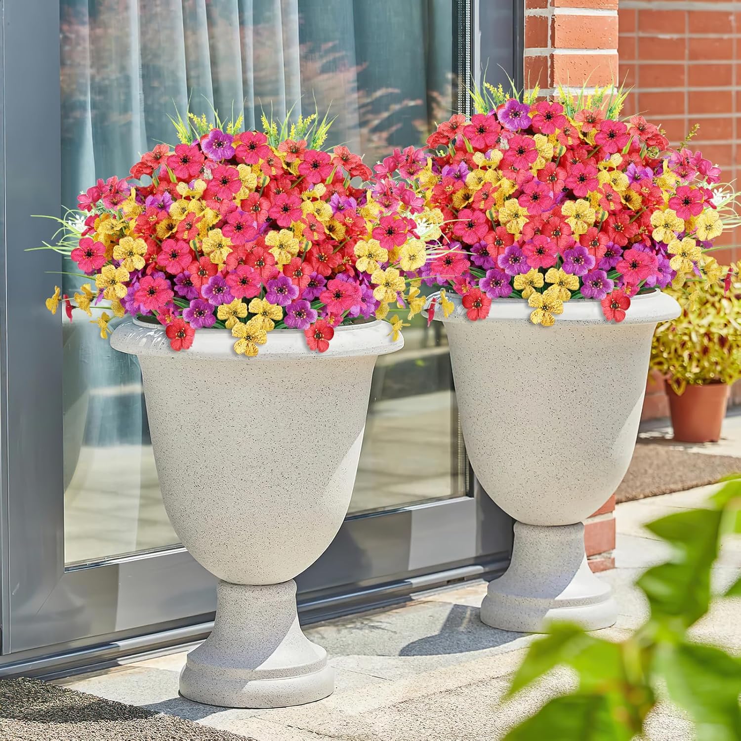 24 Bundle Artificial Flowers for Outdoor Decor