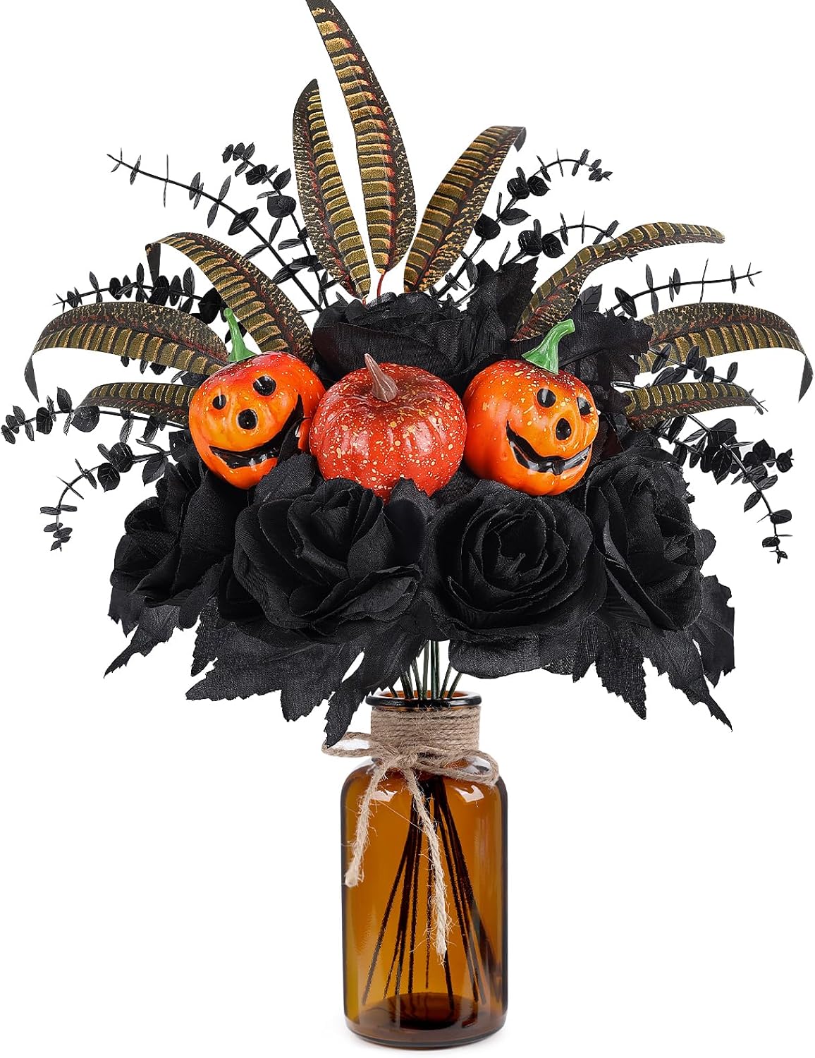 Halloween Artificial Flower Arrangements with Vase