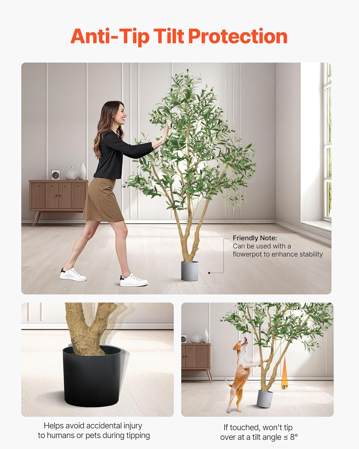 VEVOR 6FT Artificial Olive Tree with Realistic Fruits and Leaves