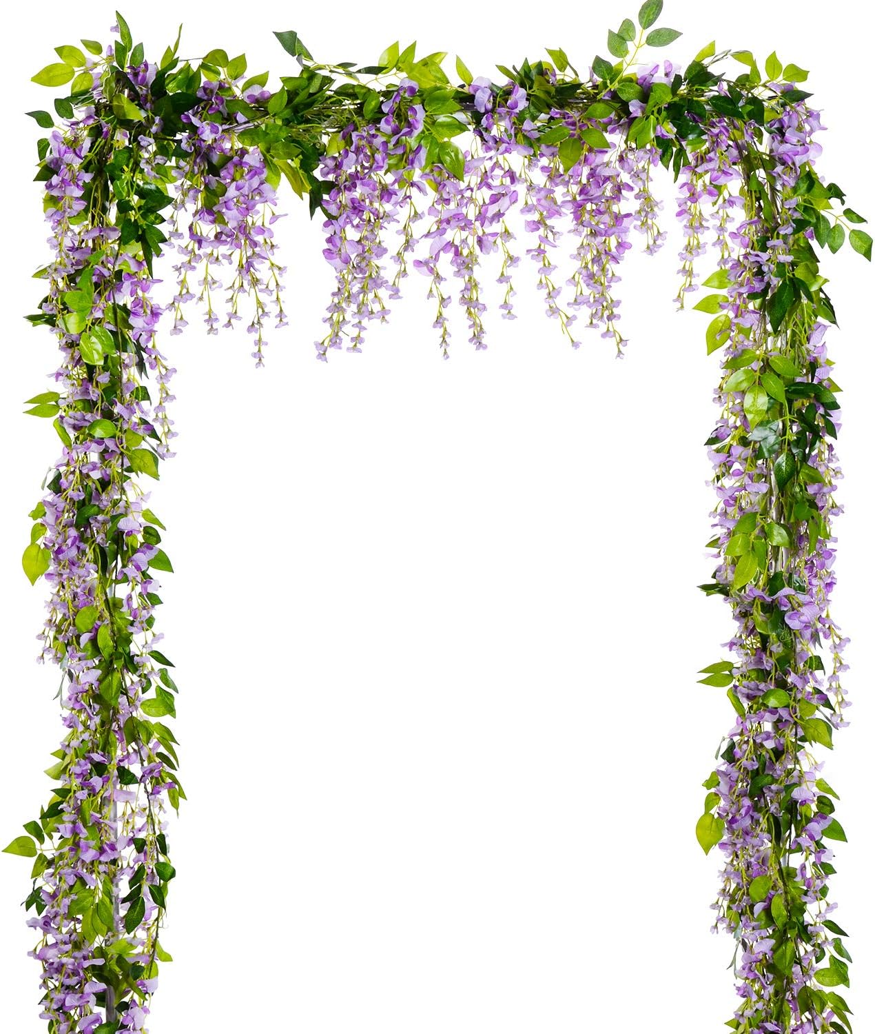 Lvydec Wisteria Artificial Flowers Garland Light Purple 288ft 4 Pcs
