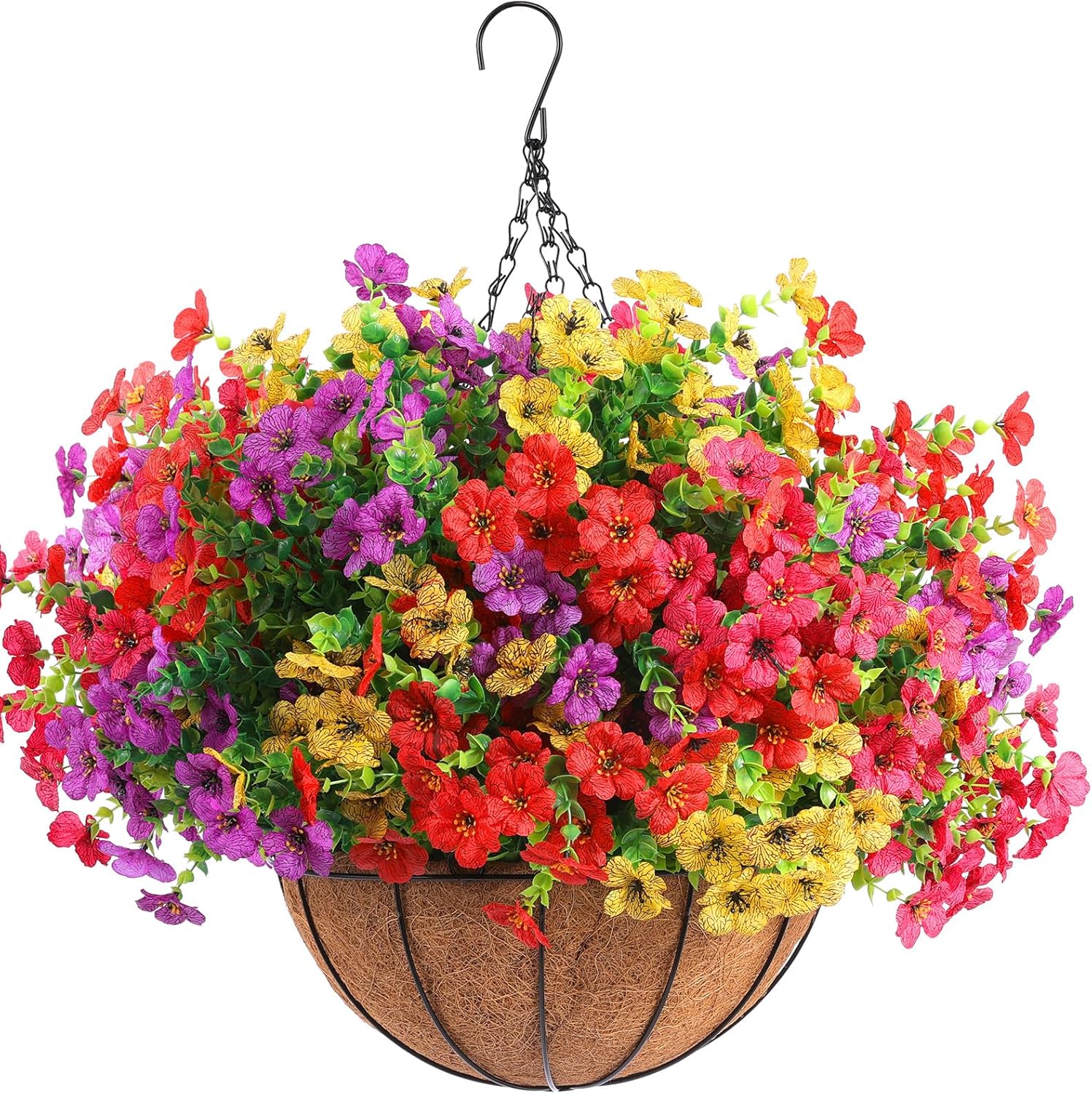 Hananona 2 Set Artificial Flowers with Hanging Baskets