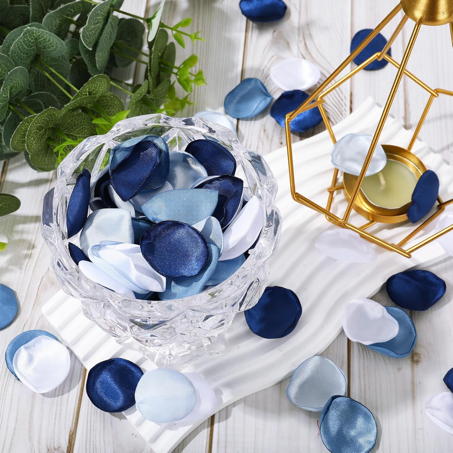 600Pcs Artificial Silk Rose Petals Dusty Blue Wedding Decor
