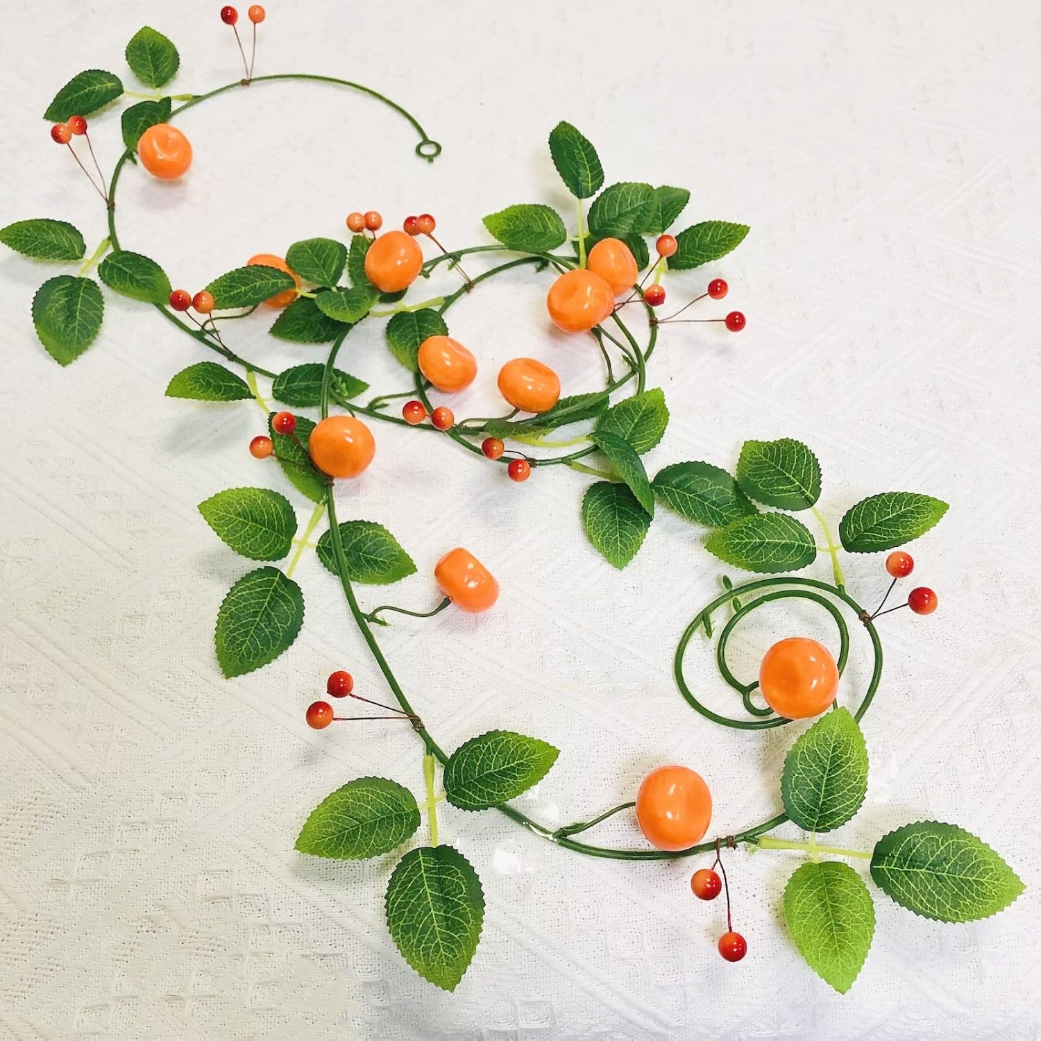 Artificial Tangerine Vine Garland for Home Autumn Decor