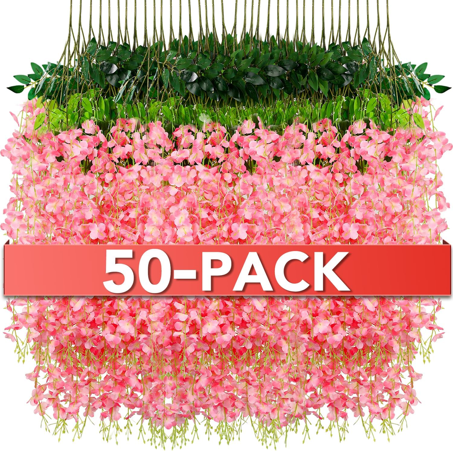 Alotiki Wisteria Garland Artificial Flowers 36ft Pink