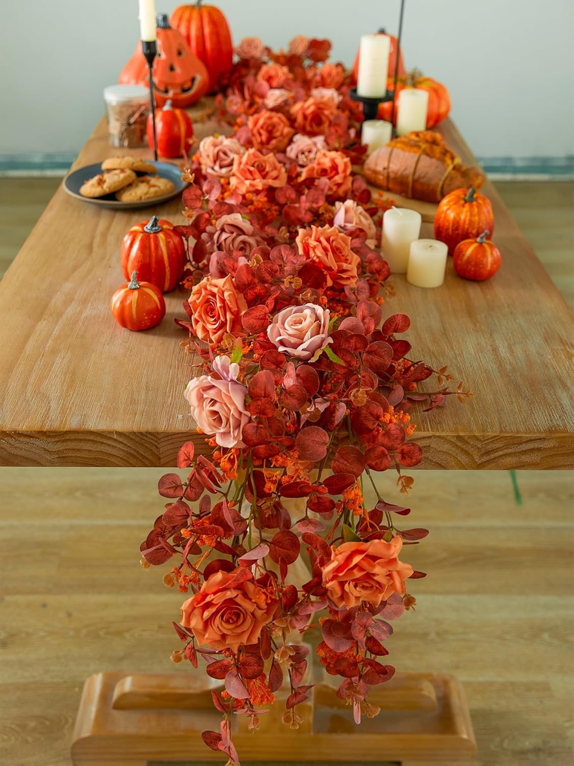 Annas Whimsy 591FT Artificial Eucalyptus Garland with Flowers 1