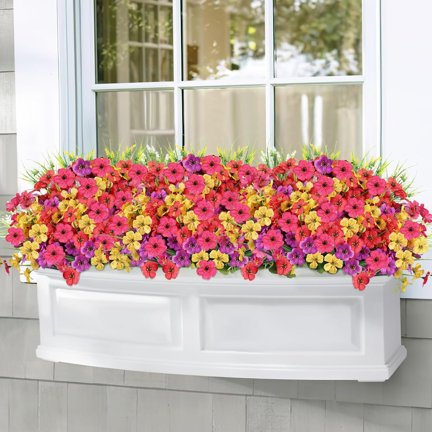 24 Bundle Artificial Flowers for Outdoor Decor
