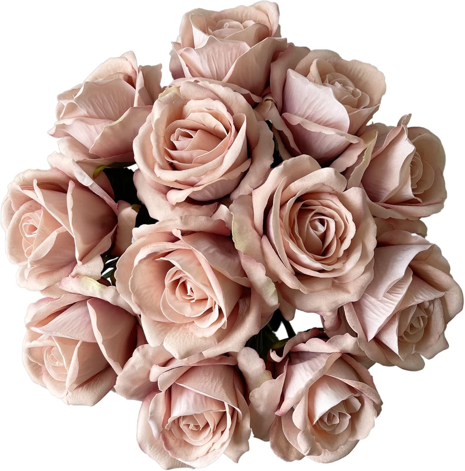 UKELER 12 Pcs Artificial Silk Rose Bouquet with Long Stems