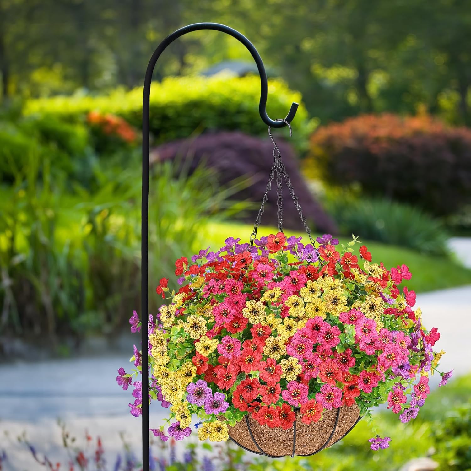 AGIRL Artificial Hanging Flowers Decor Basket