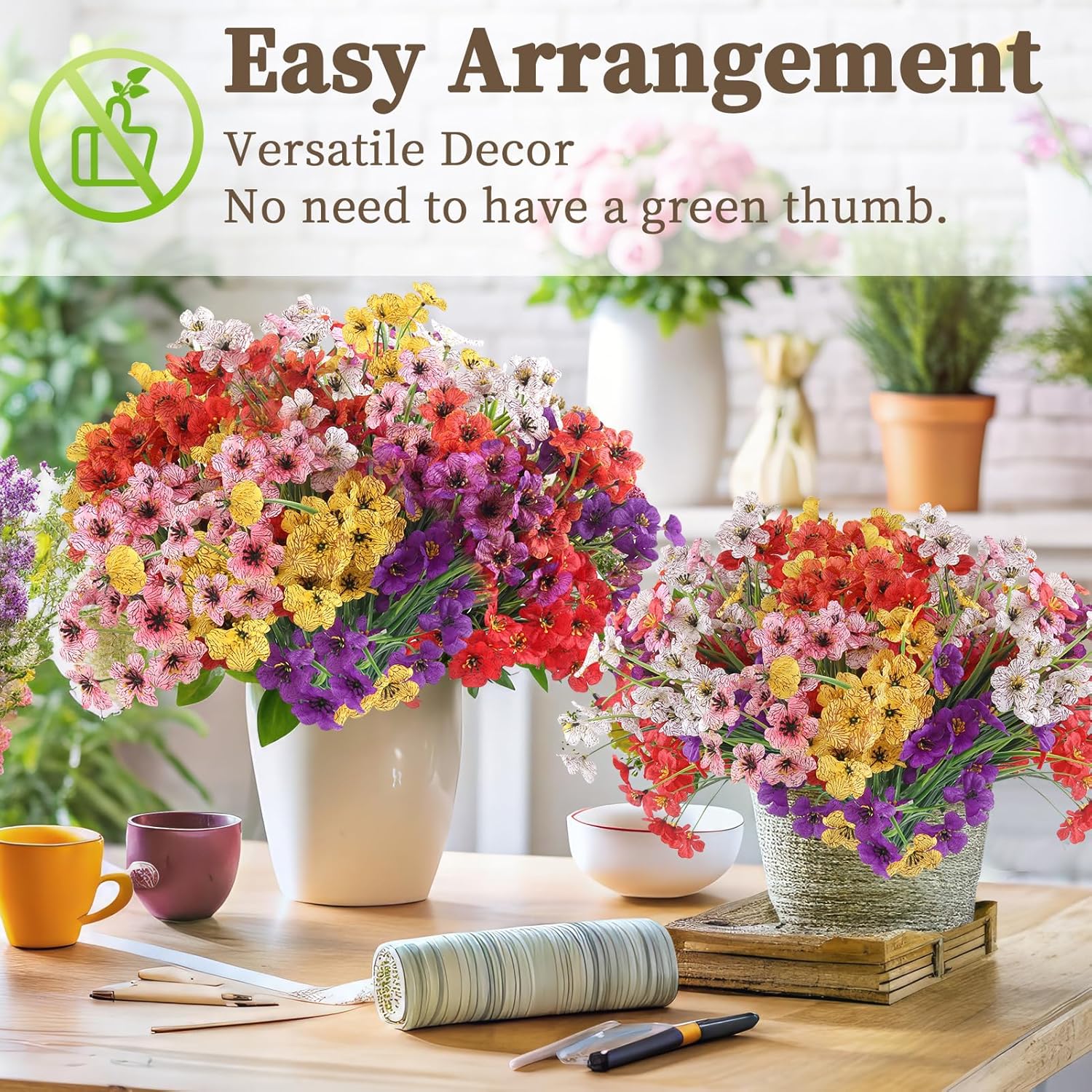 24 Bundle Artificial Flowers 8 Colors