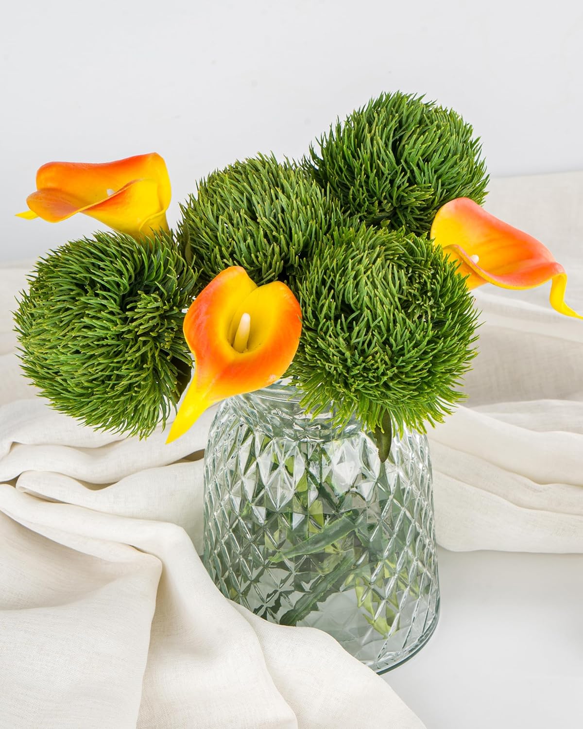 DuHouse 4Pcs Artificial Dianthus Greenery for Home Decor