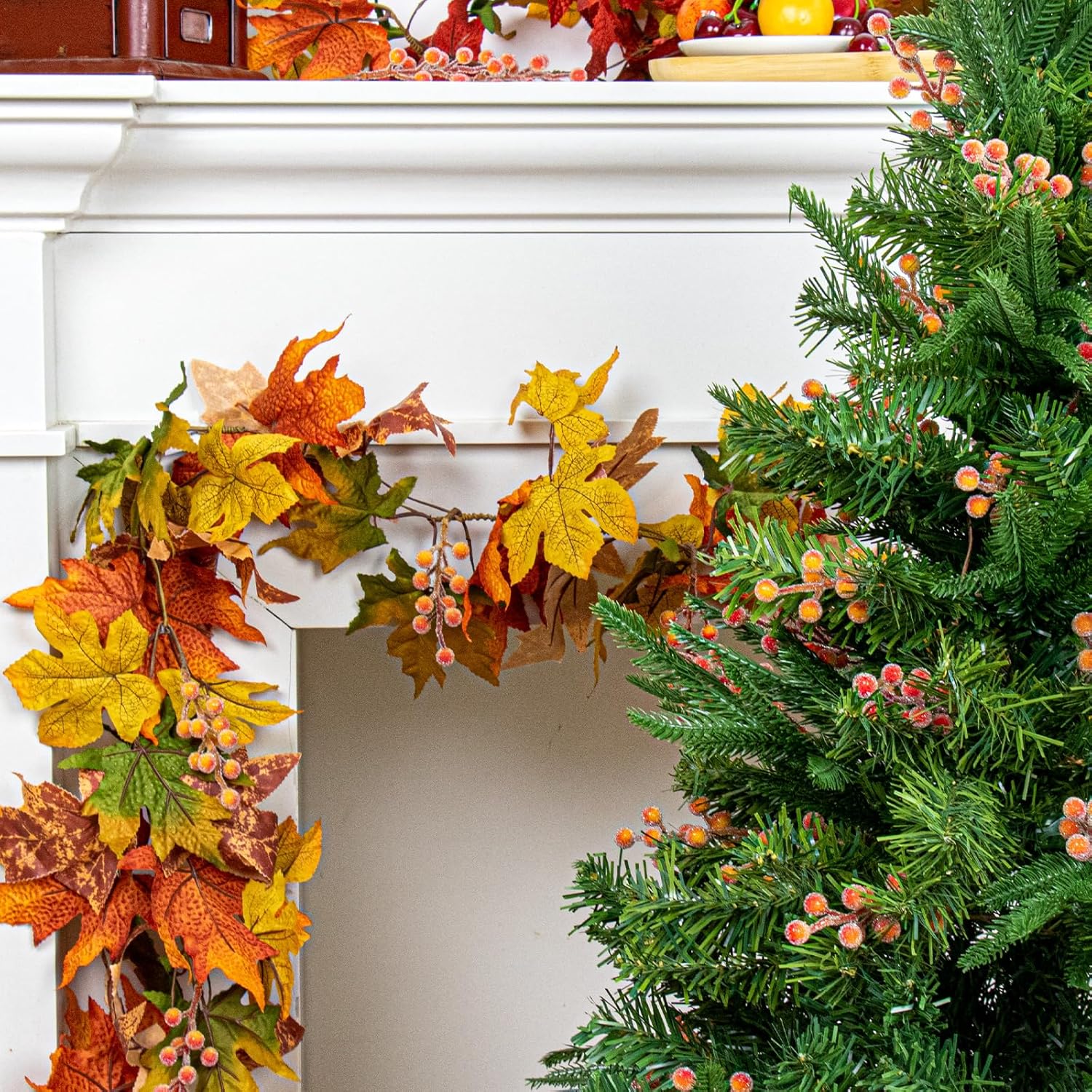 Frosted Artificial Orange Berry Stems 32 Pack Fall Decor