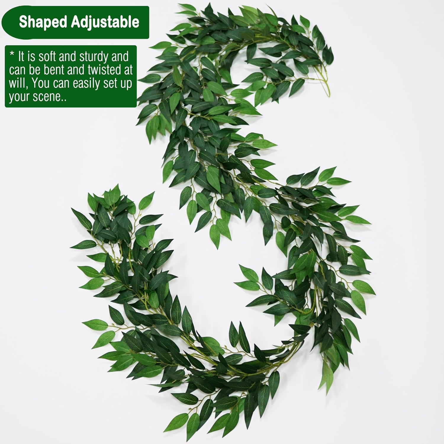 3 Strand Artificial Italian Ruscus Vines Garland 78 Inches
