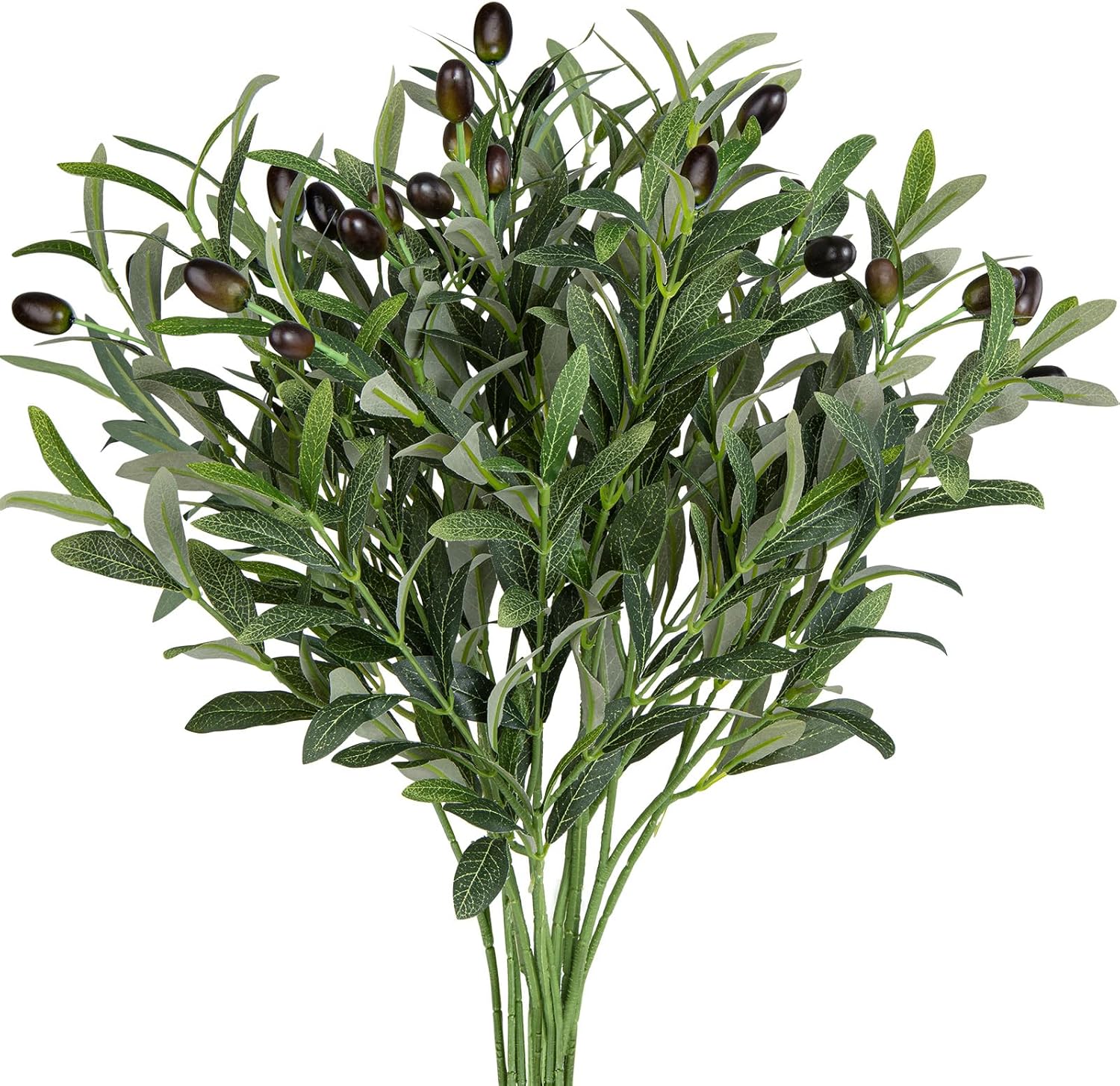 XONOR Artificial Olive Branches 6Pcs 18 Inch Set
