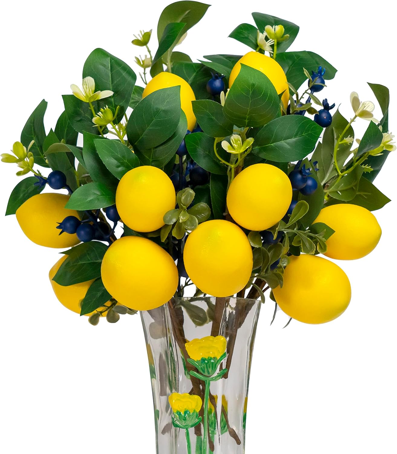 12 Inch Artificial Lemon Blueberry Branches Pack of 6