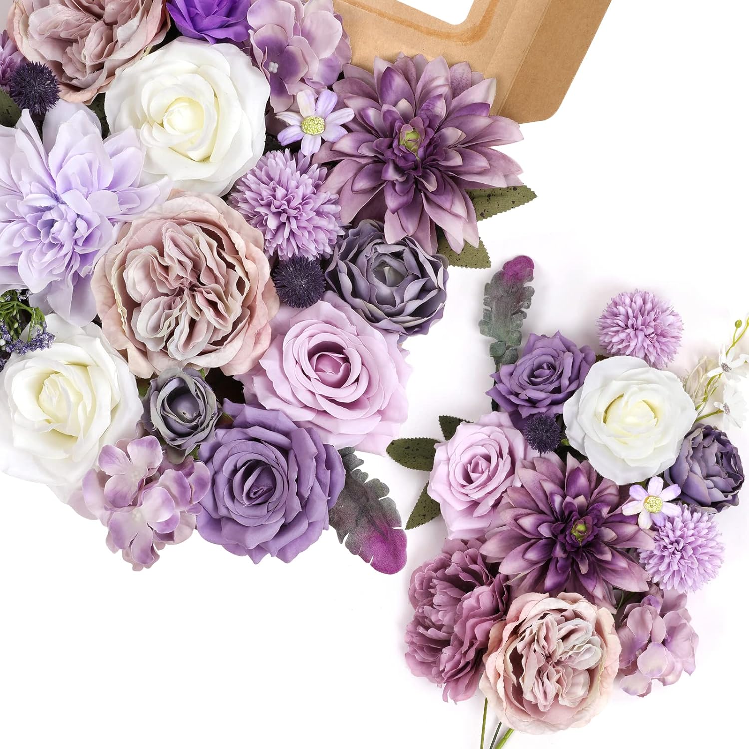 AmyHomie Artificial Purple Flowers Wedding Decor Combo with Stems