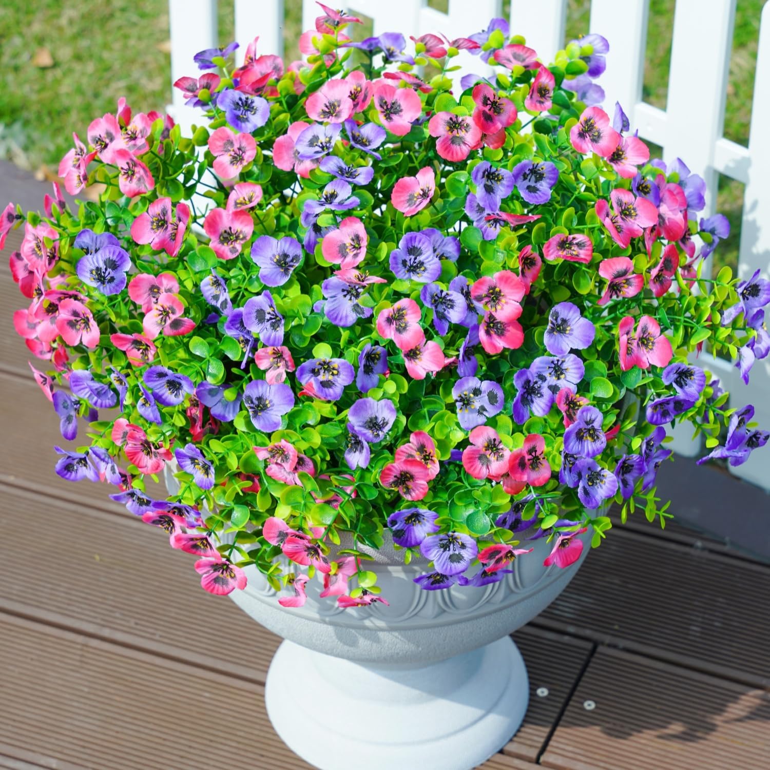 Ivydale Artificial Pansies 12 Bundles UV Resistant Outdoor Flowers