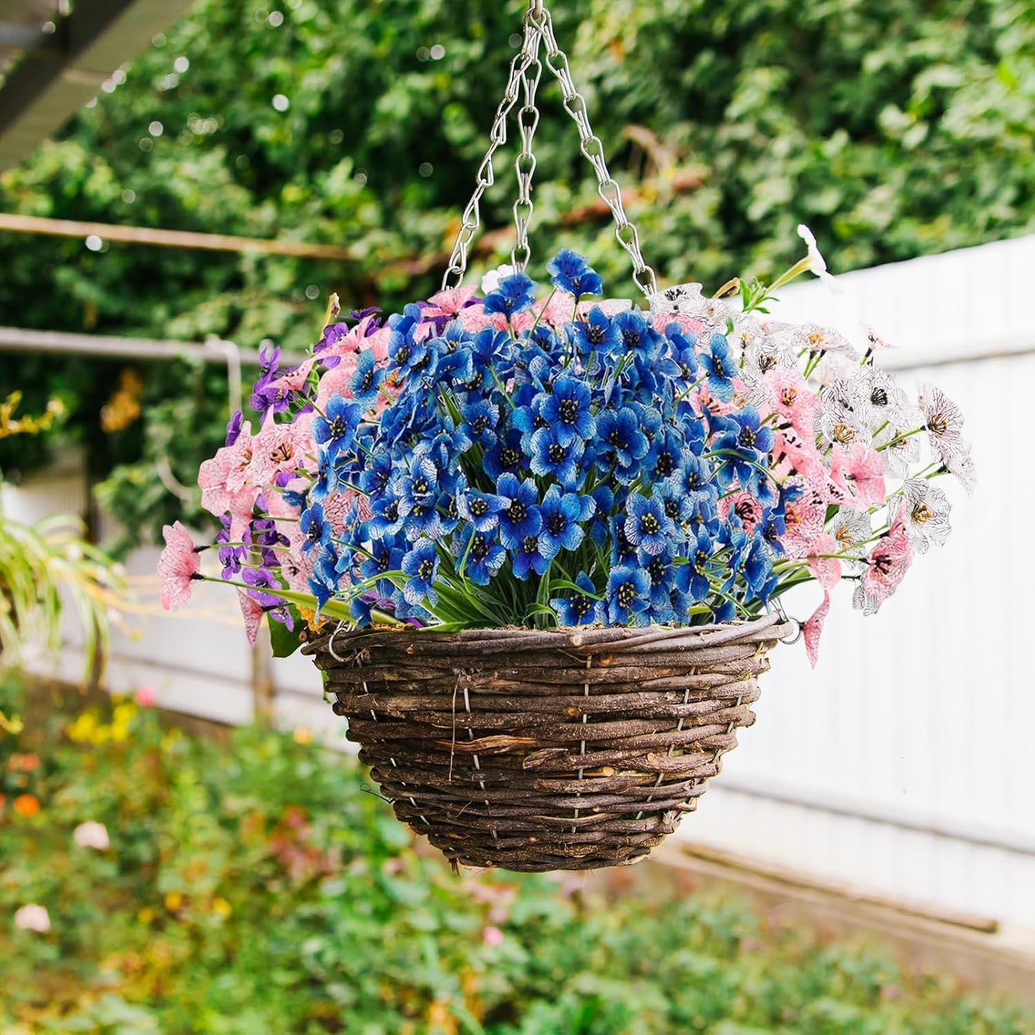 22 Bundles Artificial Flowers for Outdoor Decor Blue