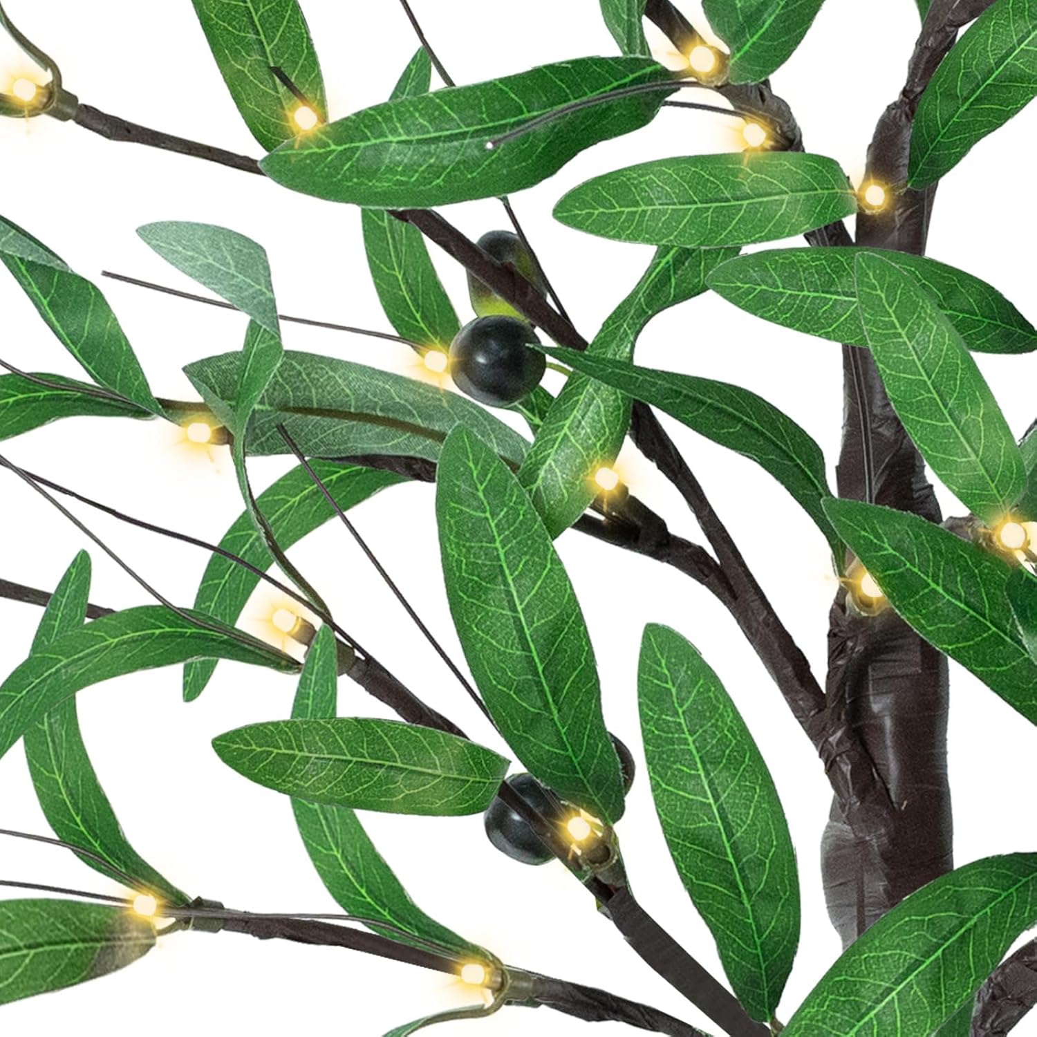 24 Inch Lighted Olive Tree with 36 LED Lights