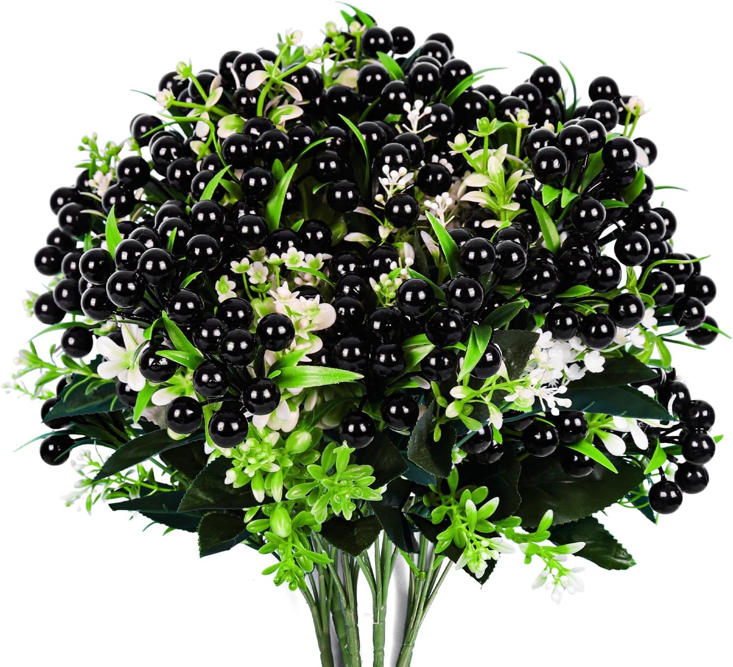 Black Artificial Berry Bouquets 6Pcs for Halloween Decor
