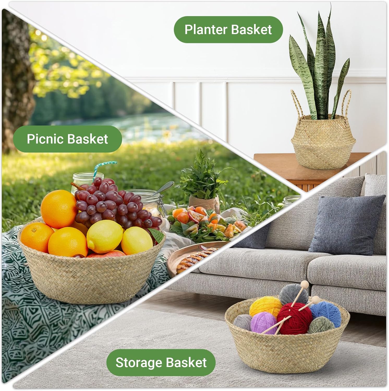Liyarya 6FT Artificial Olive Tree with Wicker Basket and Black Pot