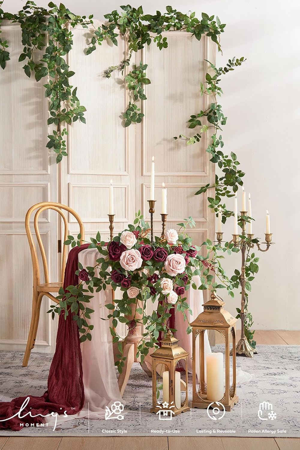 Lings Moment Artificial Rose Garland 6 Pack