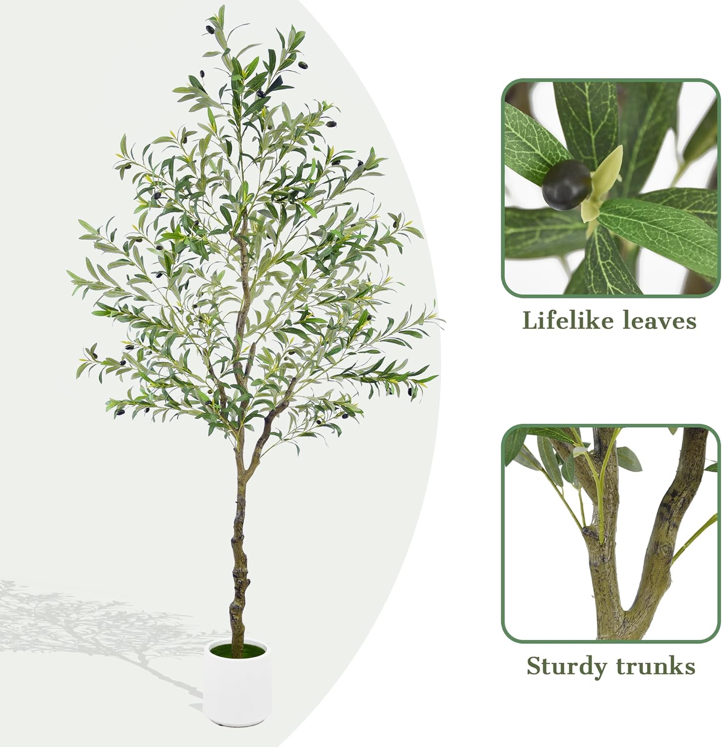 Tings Time 75ft Artificial Olive Tree with Potted Planter