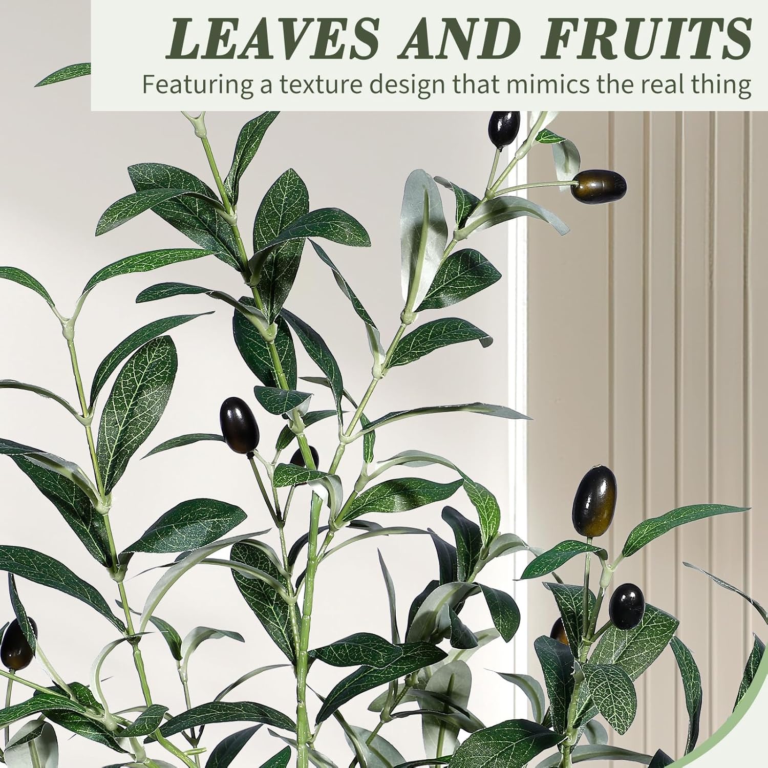 DIIGER 6FT Artificial Olive Tree with Fruits and Leaves