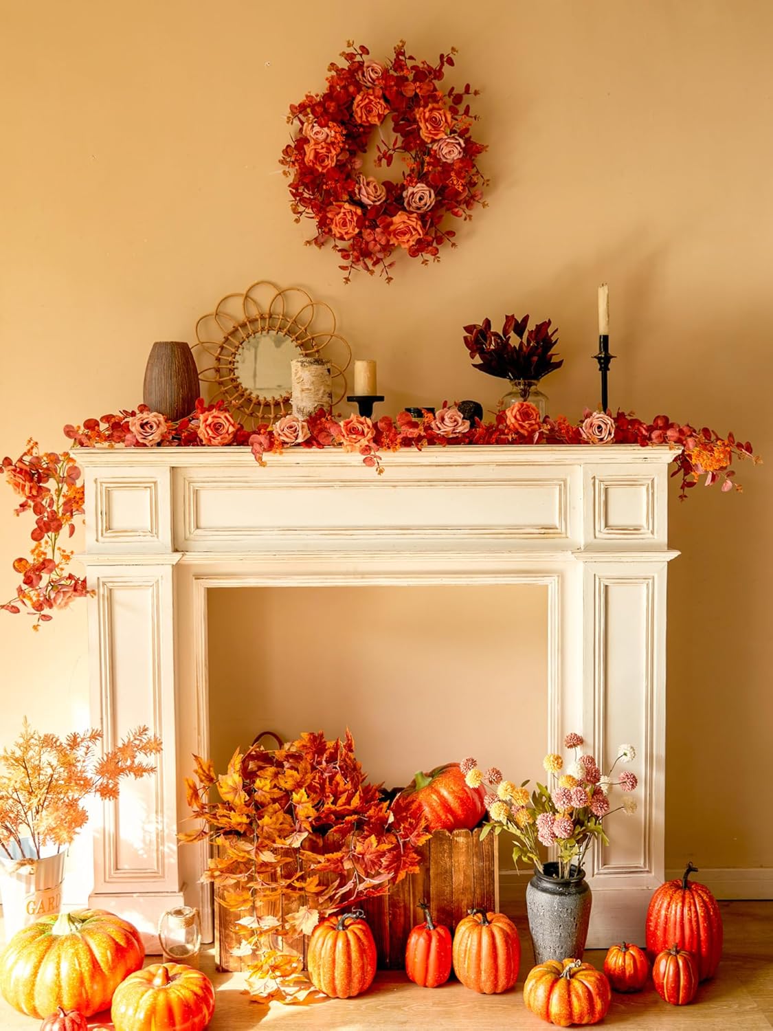 Annas Whimsy 591FT Artificial Eucalyptus Garland with Flowers 1