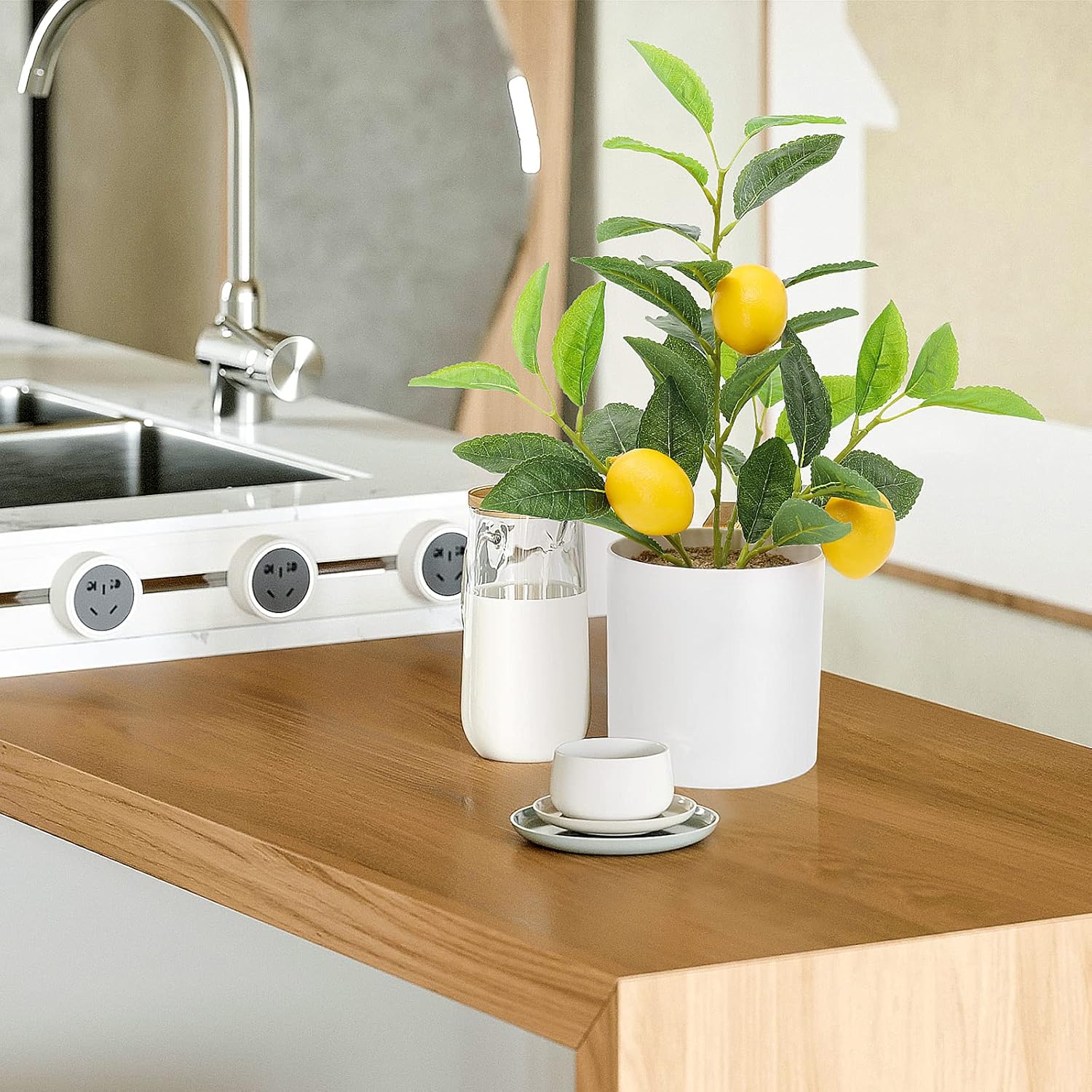 AceList Artificial Mini Olive Tree with Realistic Fruits and Leaves