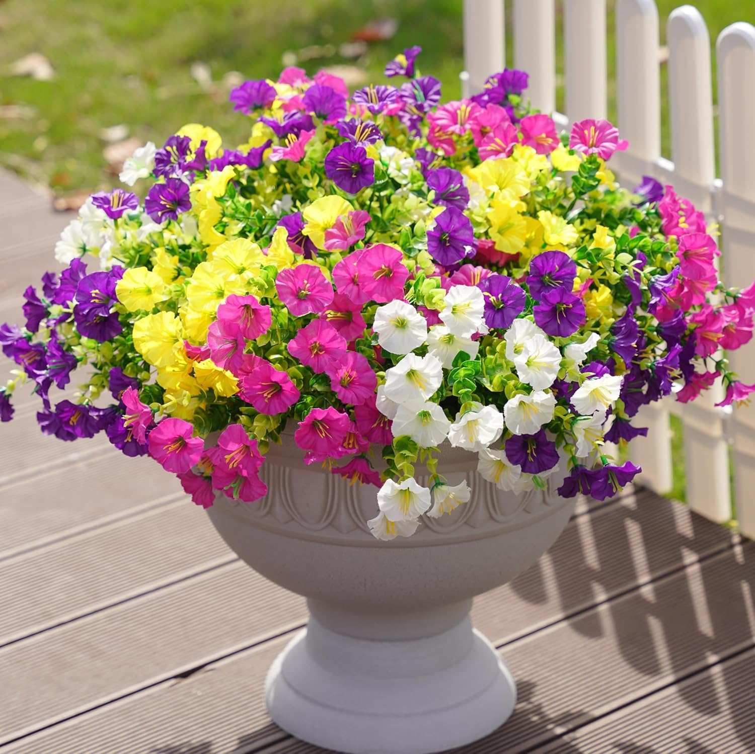 Ivydale 12 Bundle Artificial Morning Glory Flowers with Eucalyptus Leaves