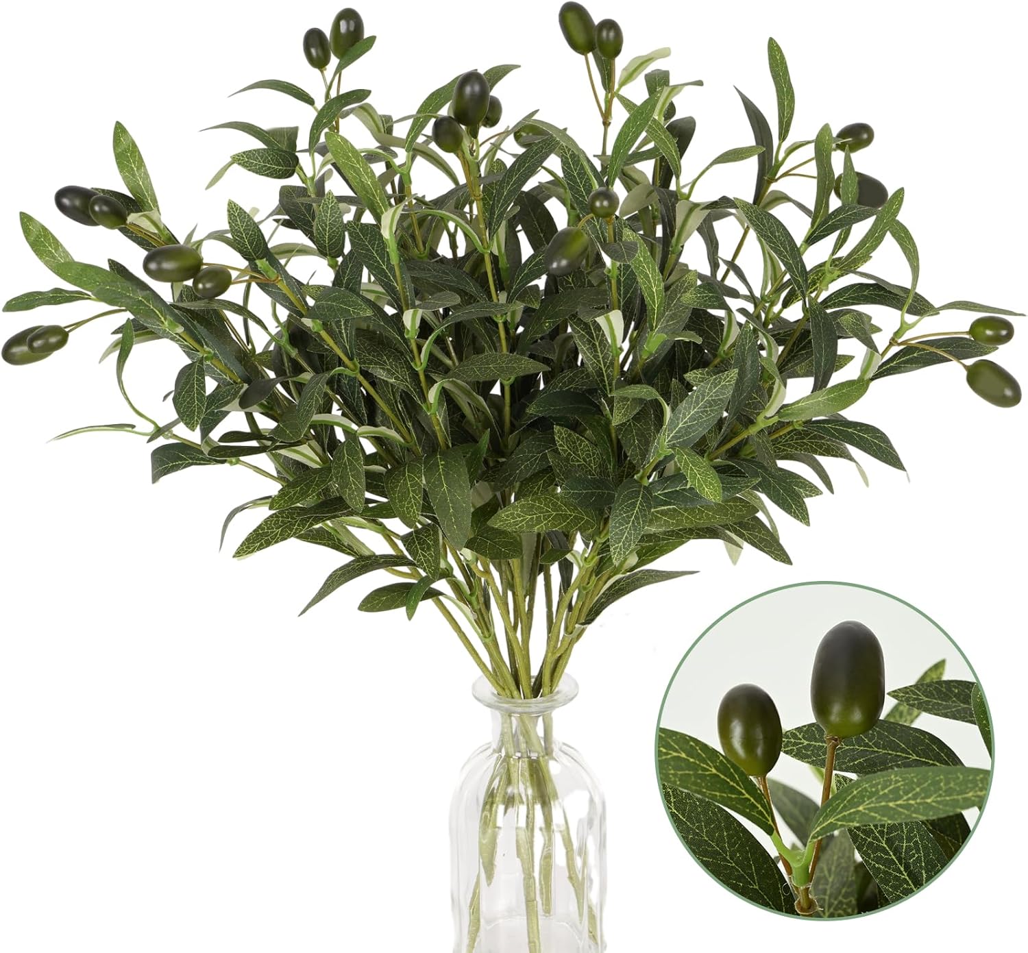 Waipfaru 5Pcs Artificial Olive Branches for Vases 18 Inch