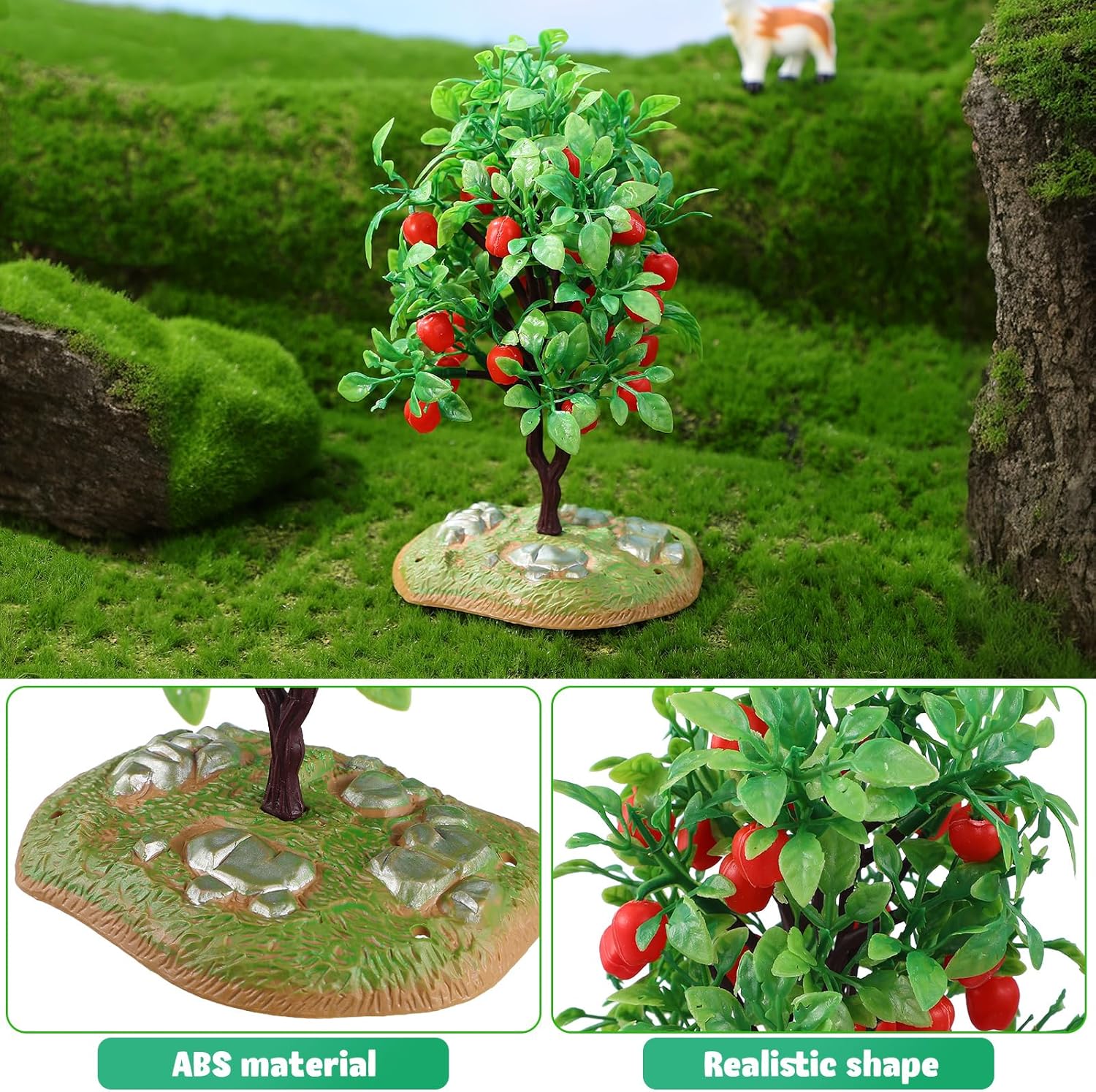 MAGICLULU 2pcs Mini Artificial Apple Trees for Home Decor