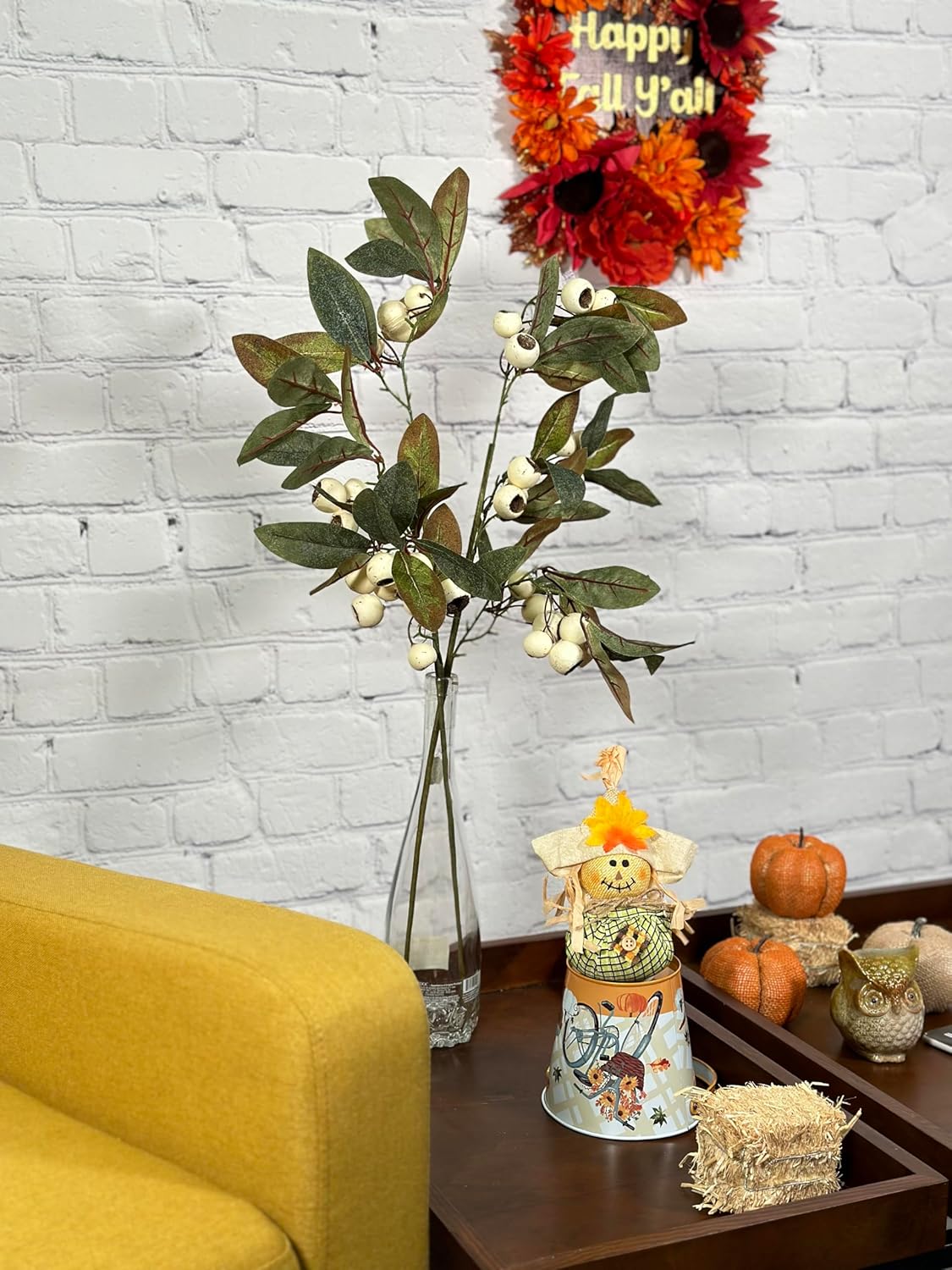 Admired By Nature Artificial Autumn Flowers 29 Inch Faux Loquat Set of 2