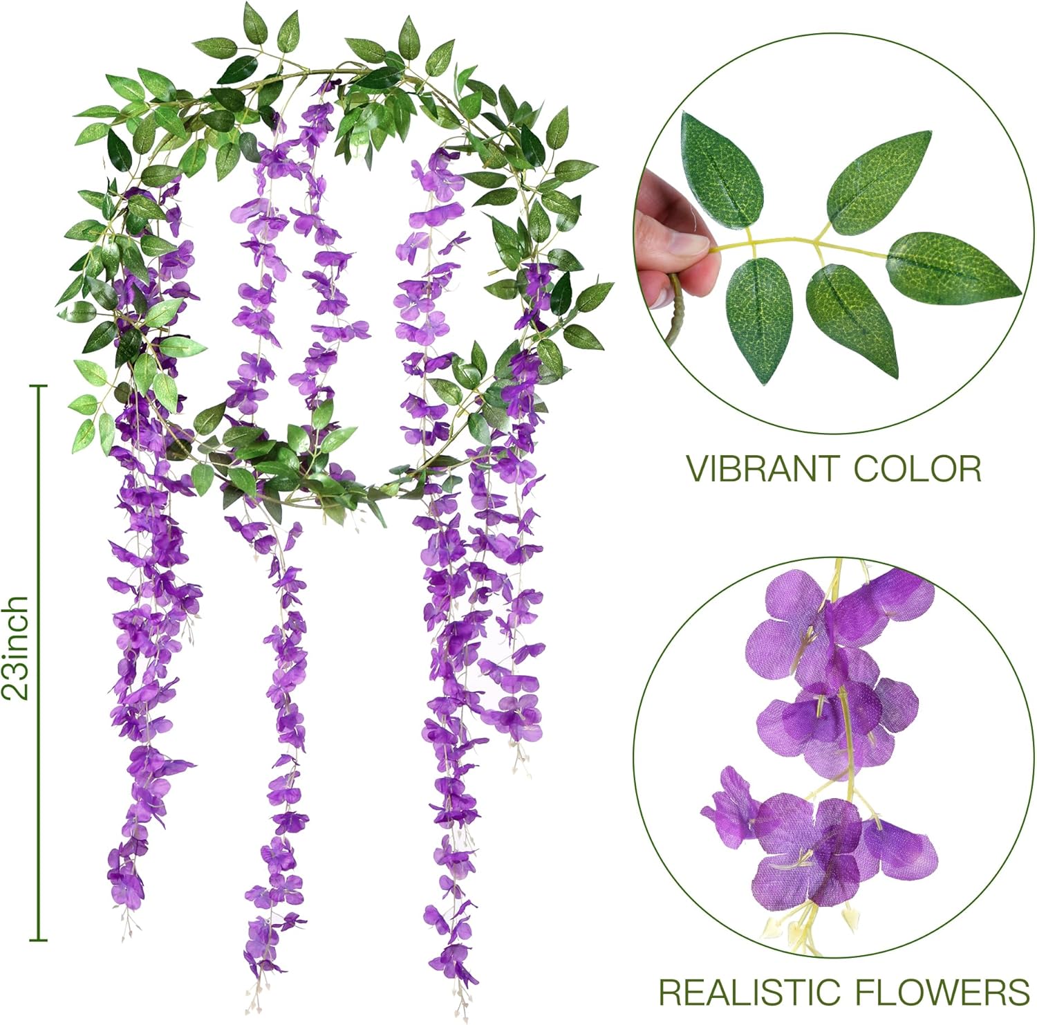 Sggvecsy 6Pcs Wisteria Garland Artificial Flowers